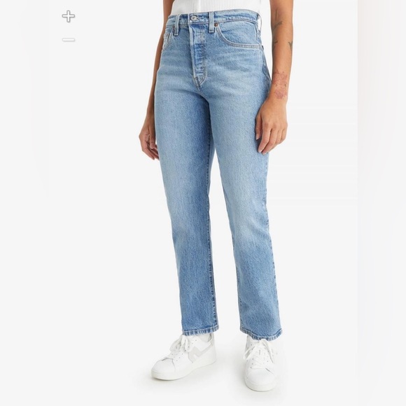 Levi's Denim - Levi’s 501 High Rise Straight Leg Medium Indigo Worn In Blue Jeans W26 L30